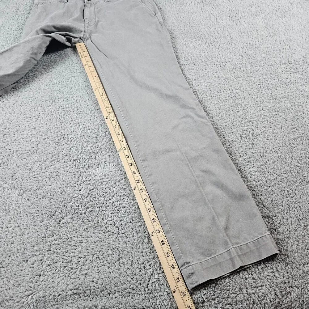 Polo Ralph Lauren Pants Mens 34x32 Gray Chino Classic Fit Flat Front Casual Prep